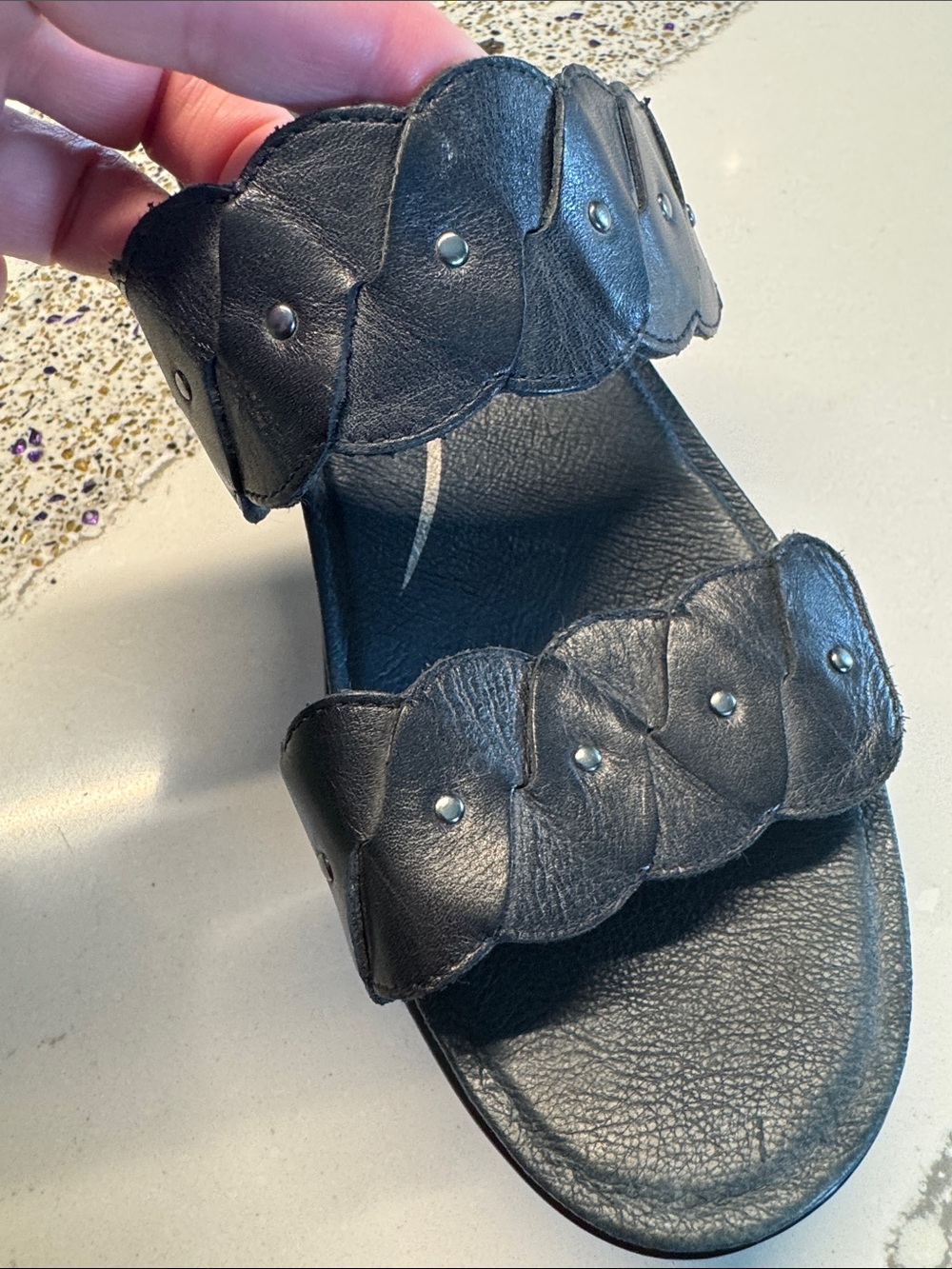 Dansko Black Braided Leather Slide Sandals Great Condition Sz39 - Picture 3 of 8